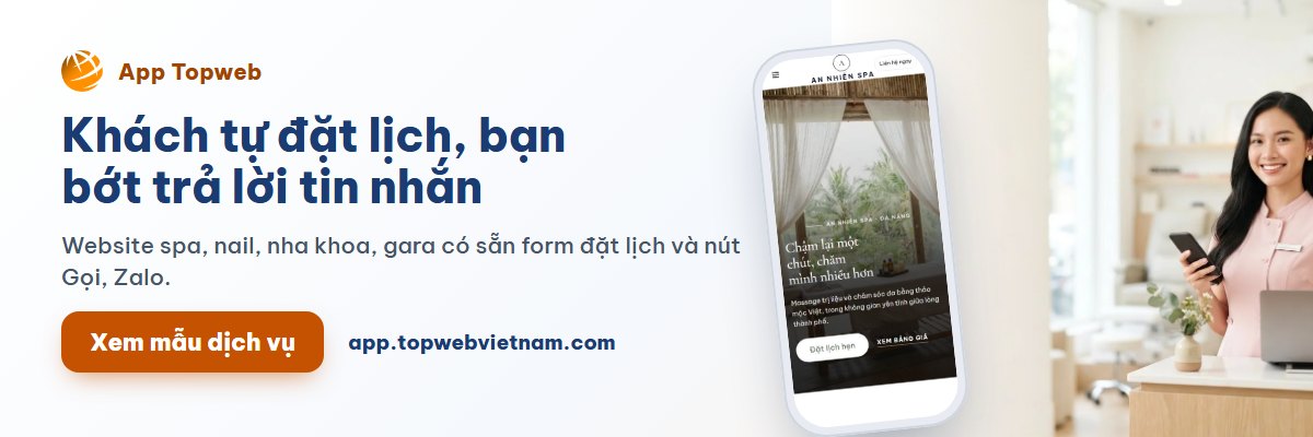 App Topweb: Muốn khách tự đặt lịch qua website?