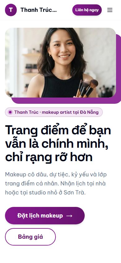 Mẫu Thanh Trúc trên điện thoại