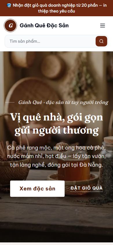 Mẫu Gánh Quê trên điện thoại