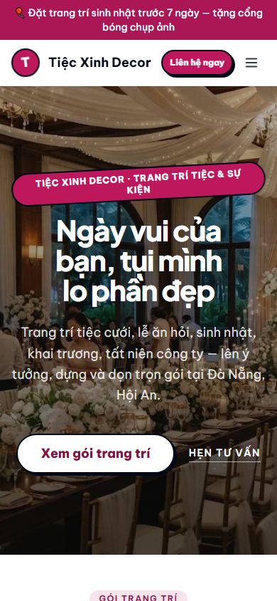 Mẫu Tiệc Xinh trên điện thoại