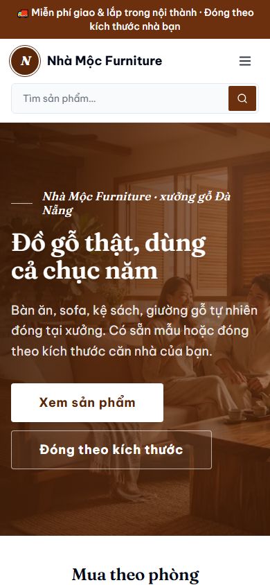 Mẫu Nhà Mộc trên điện thoại