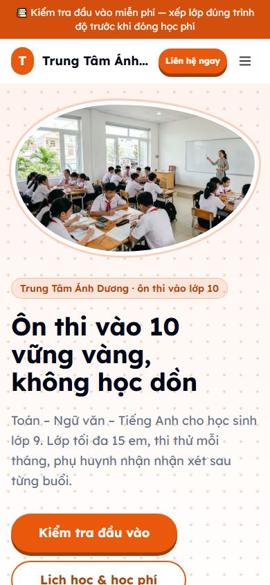 Mẫu Ánh Dương trên điện thoại