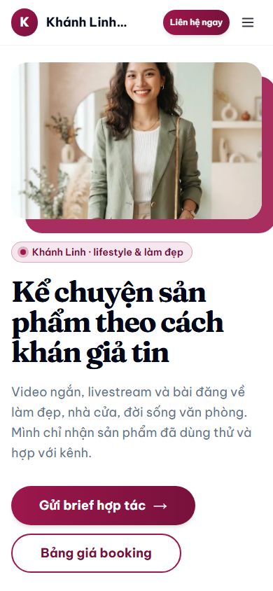 Mẫu Khánh Linh trên điện thoại