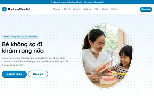 Mẫu website nha khoa · phòng khám — Răng Xinh