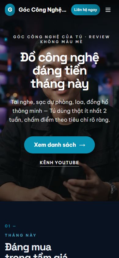 Mẫu Góc Công Nghệ trên điện thoại