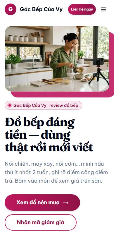 Mẫu Góc Bếp trên điện thoại