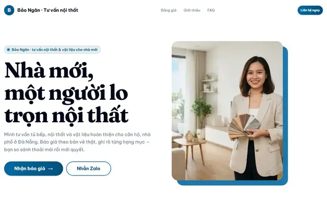 Mẫu website sale · thương hiệu cá nhân — Bảo Ngân