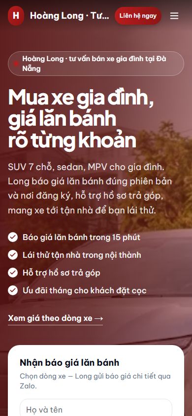 Mẫu Hoàng Long trên điện thoại