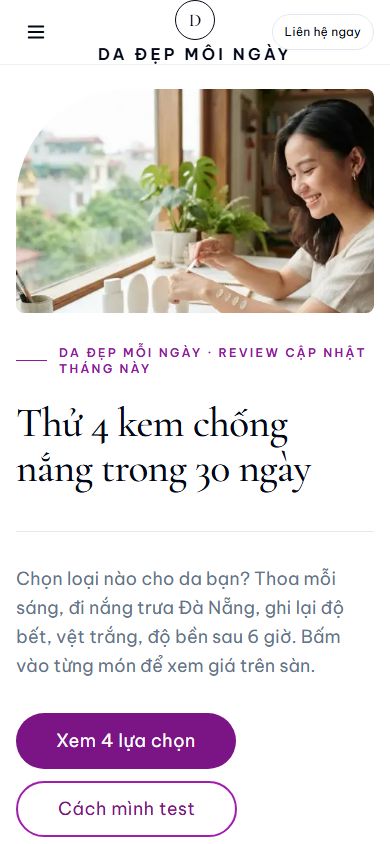 Mẫu Da Đẹp Mỗi Ngày trên điện thoại